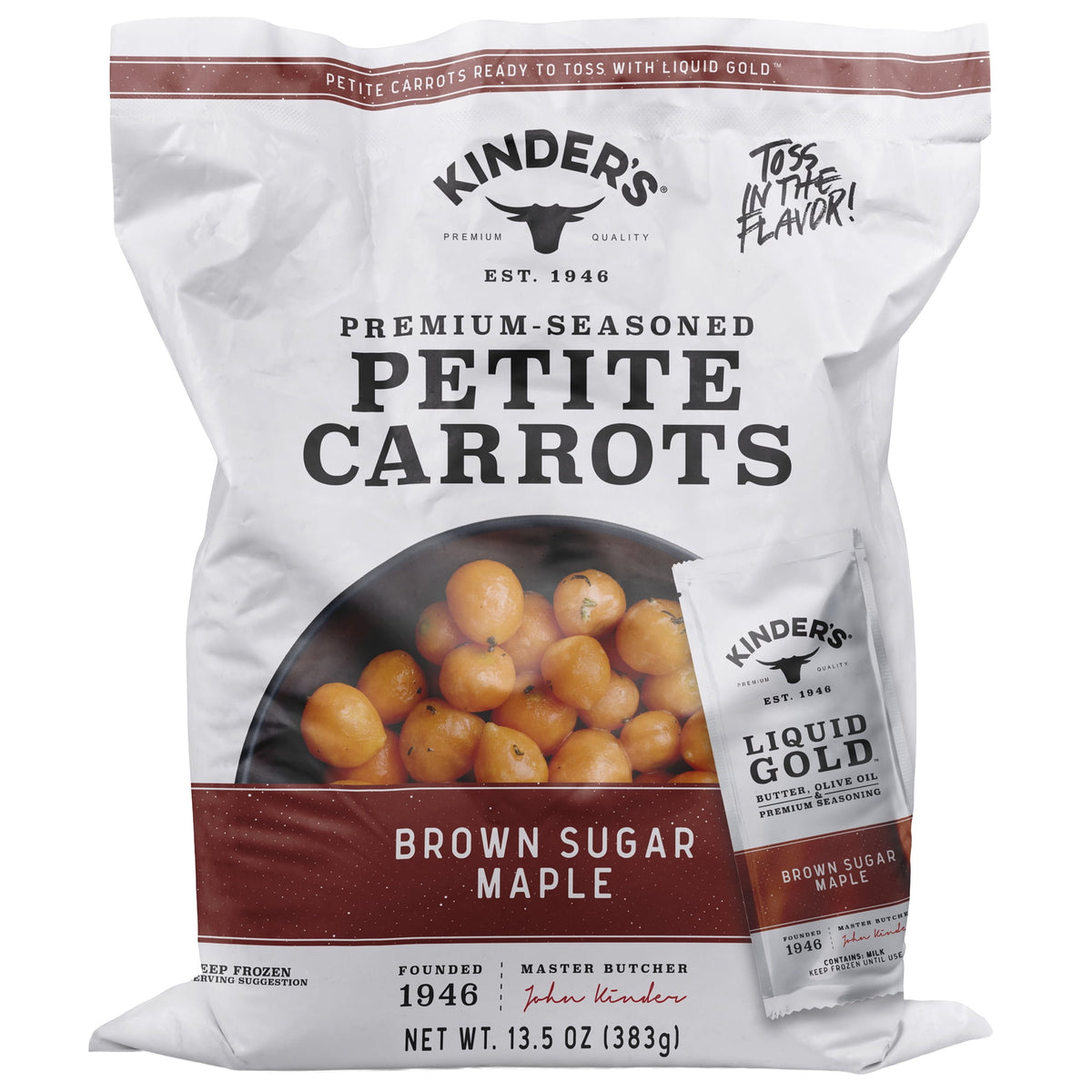 Kinder's Frozen Premium Seasoned Petite Carrots Brown Sugar Maple, 13.5 oz