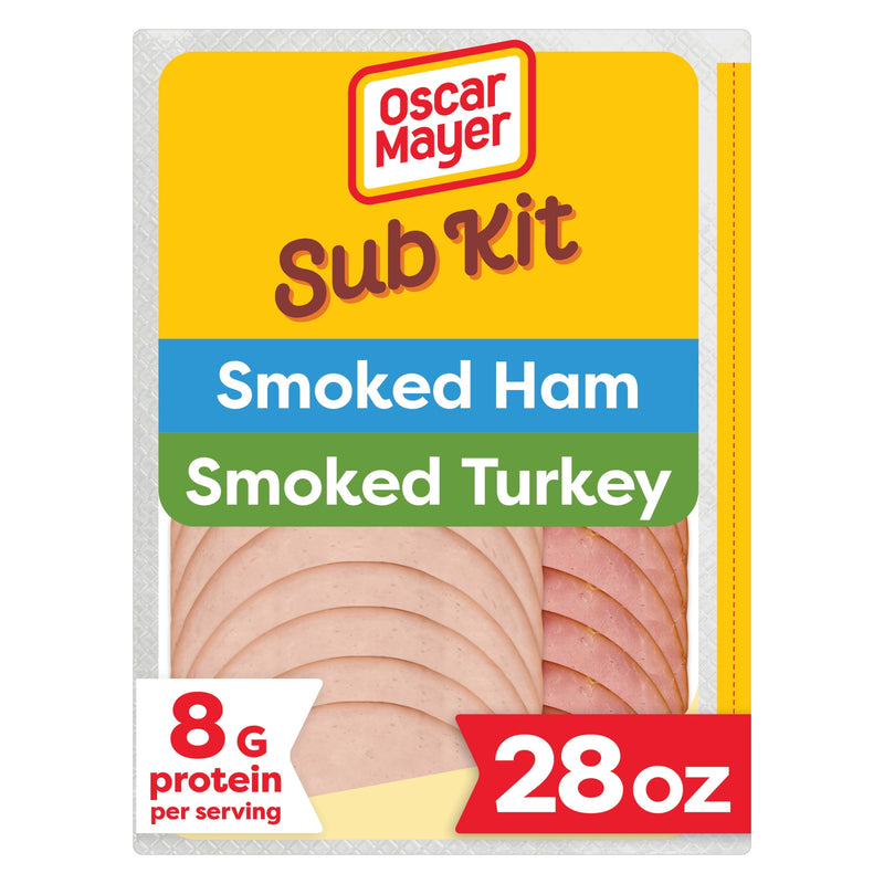 Oscar Mayer Sub Kit with Extra Lean Smoked Ham & Extra Lean Smoked Turkey Breast Sliced Deli Lunch Meat, 28 oz Package — package