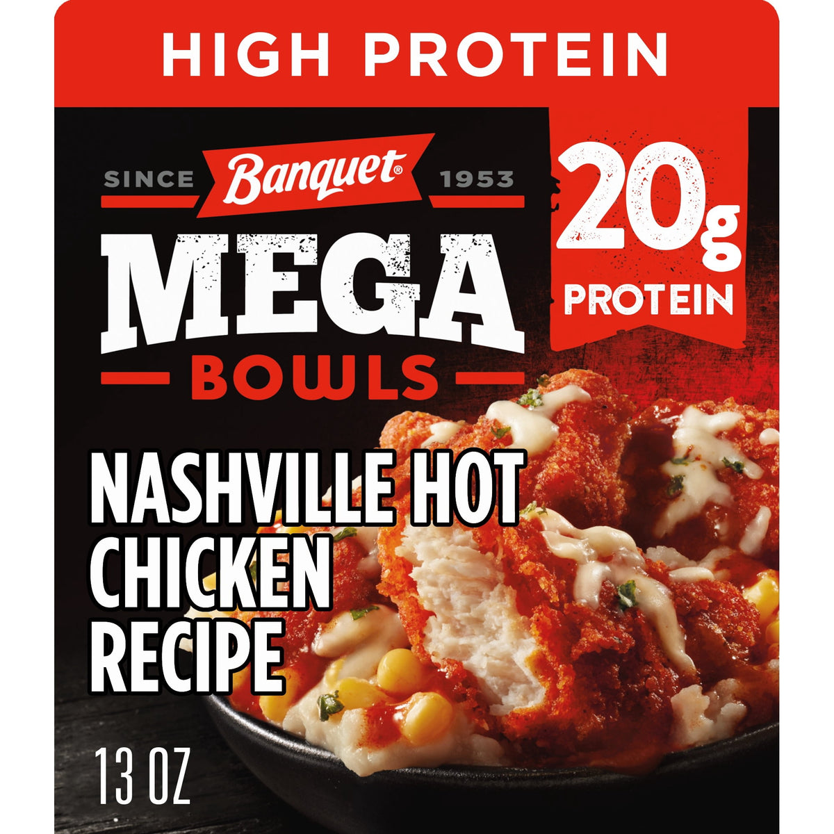 Banquet Frozen MEGA Bowls Nashville Hot Fried Chicken, 13 oz