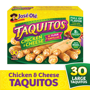 José Olé Frozen Chicken & Cheese Flour Taquitos, 45 oz, 30 ct