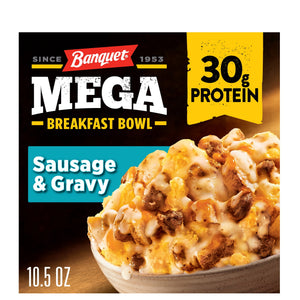 Banquet Frozen MEGA Breakfast Bowl Sausage & Gravy, 10.5 oz