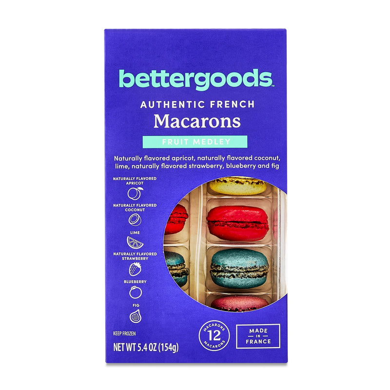 bettergoods Frozen Dessert Macarons Assorted Fruit Medley, 5.4 oz, 12 Count (Ready-to-Eat) — package