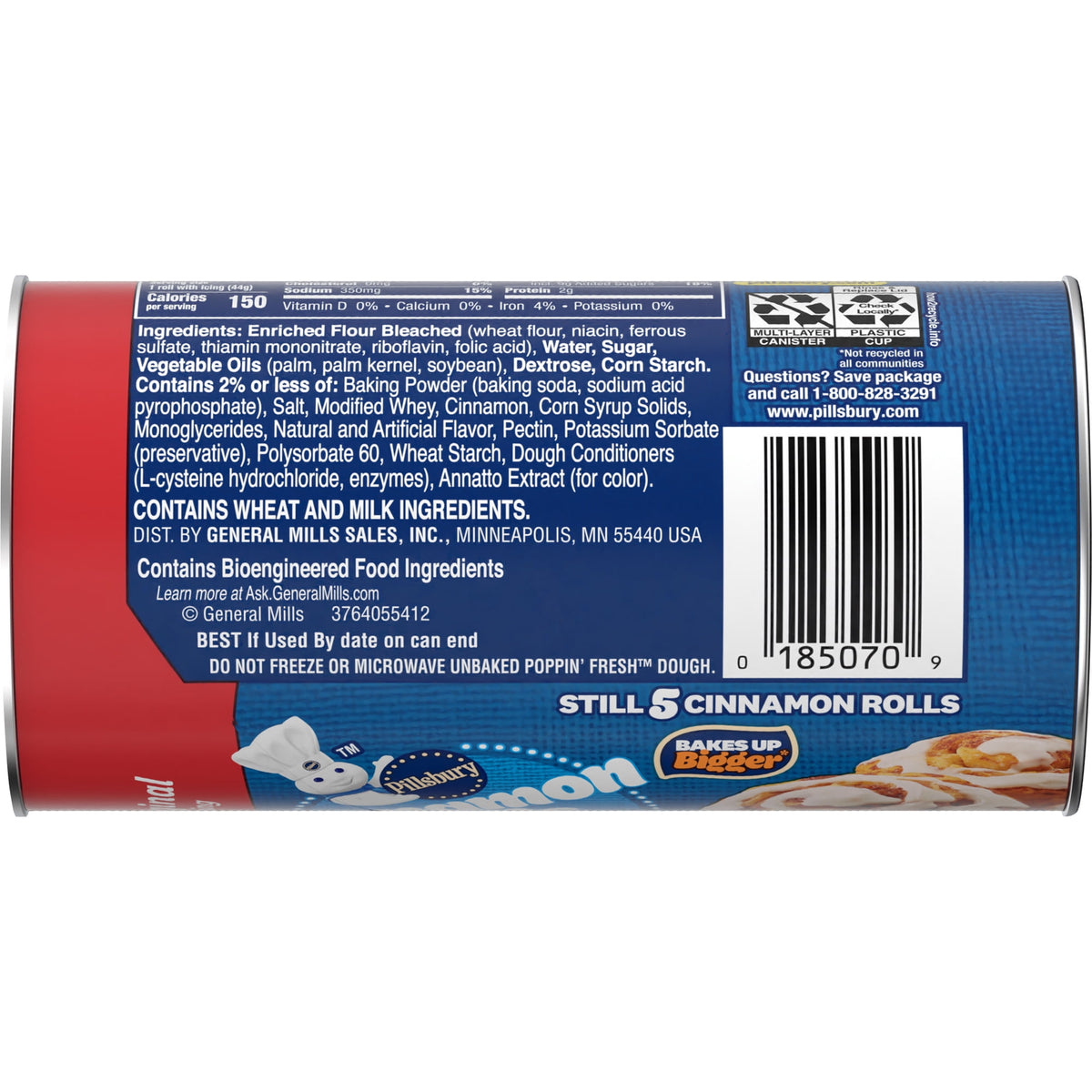 Pillsbury Refrigerated Cinnamon Rolls with Original Icing, 7.300 oz, 5 ct