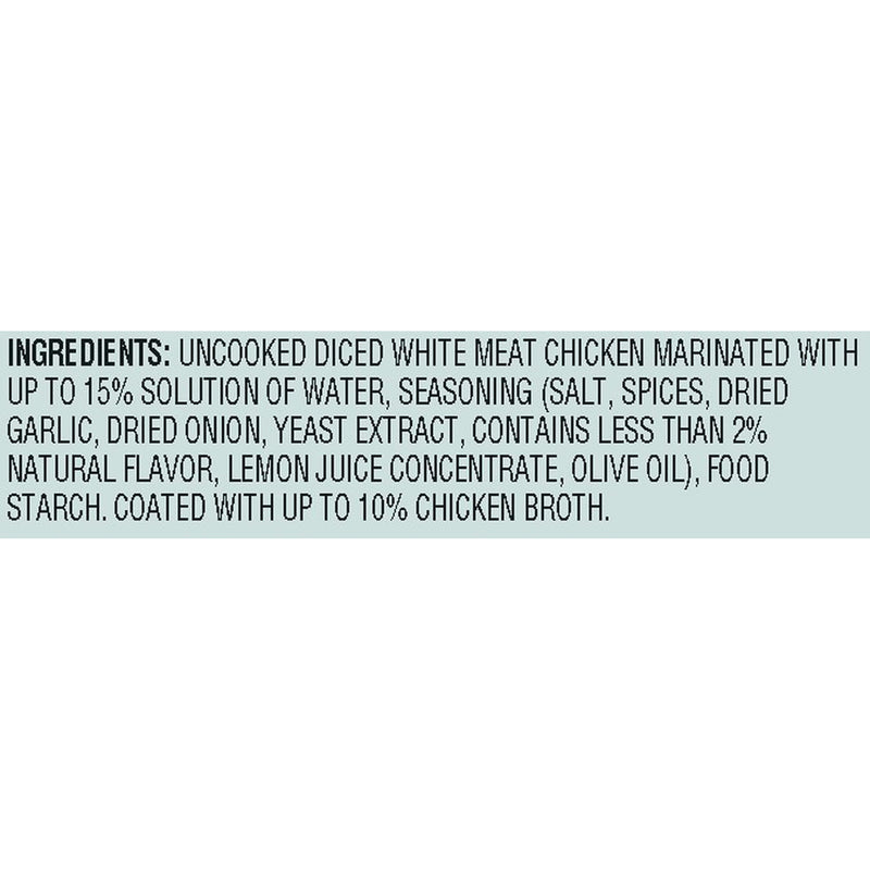 Great Value Garlic and Herb Seasoned Diced Chicken Breast, 2lb (Frozen) — package