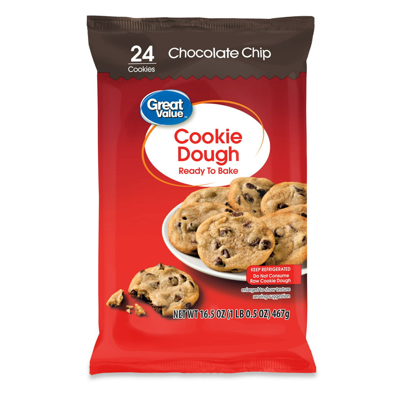 Great Value Ready to Bake Regular Chocolate Chip Cookie Dough, 16.5 oz — photo 2
