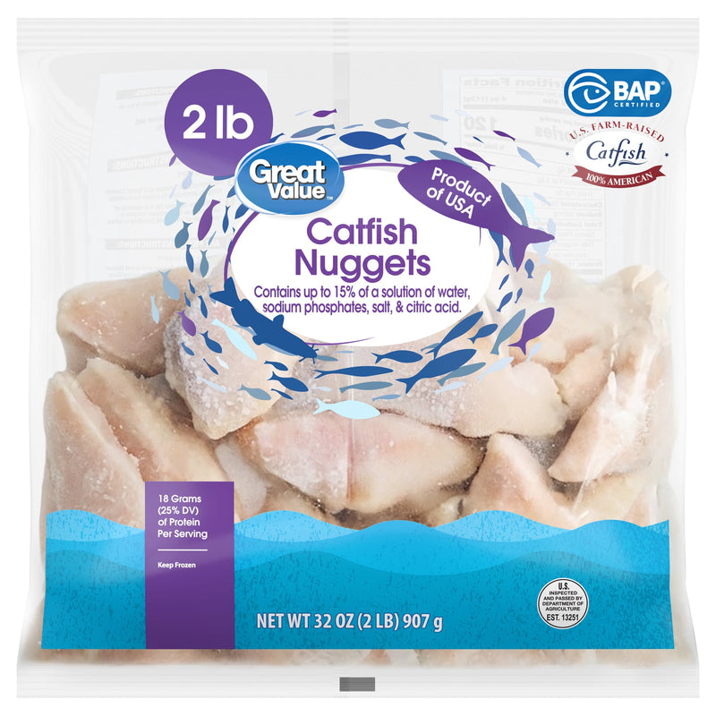 Great Value Frozen Unbreaded Catfish Nuggets, 2 lb Bag — photo 2