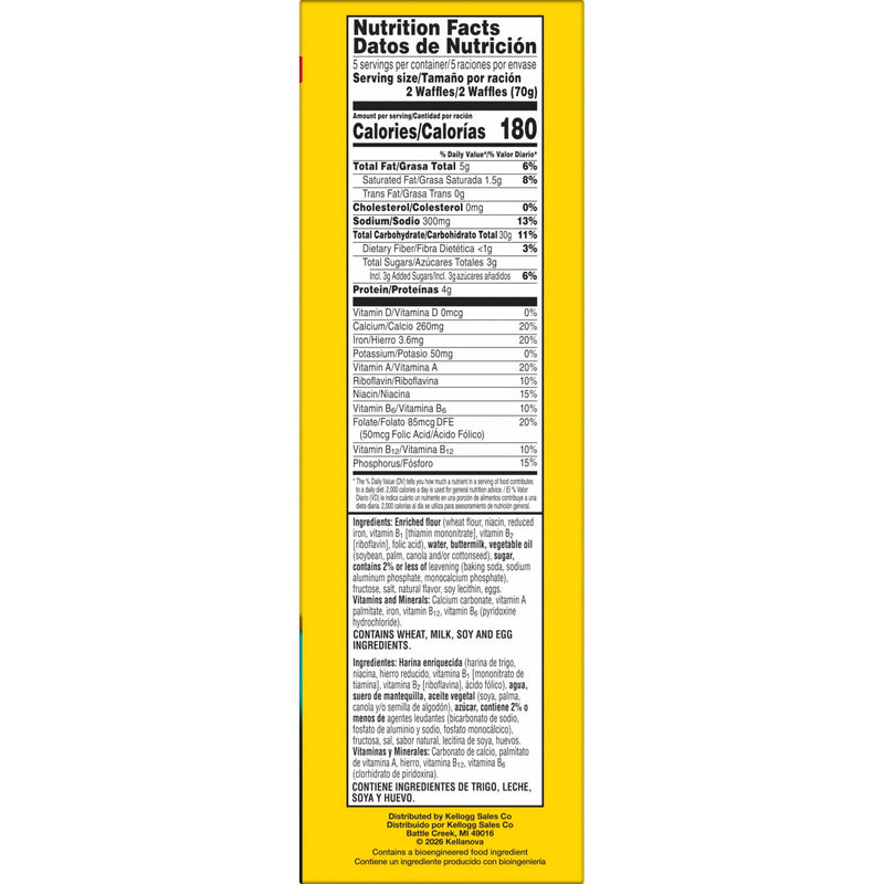 Eggo Buttermilk Waffles, Breakfast Food, 12.3 oz, 10 Count (Frozen) — photo 2