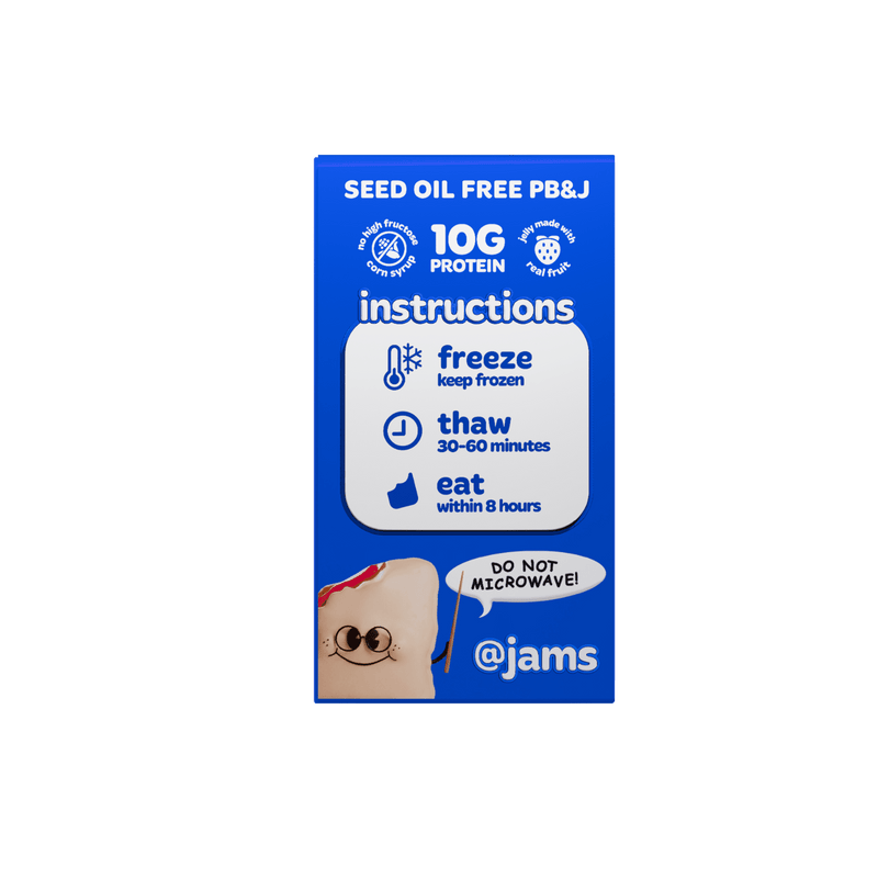 Jams Mixed Berry Protein 10g Peanut Butter & Jelly Frozen Sandwiches 4 Count, 10.7 oz — photo 2