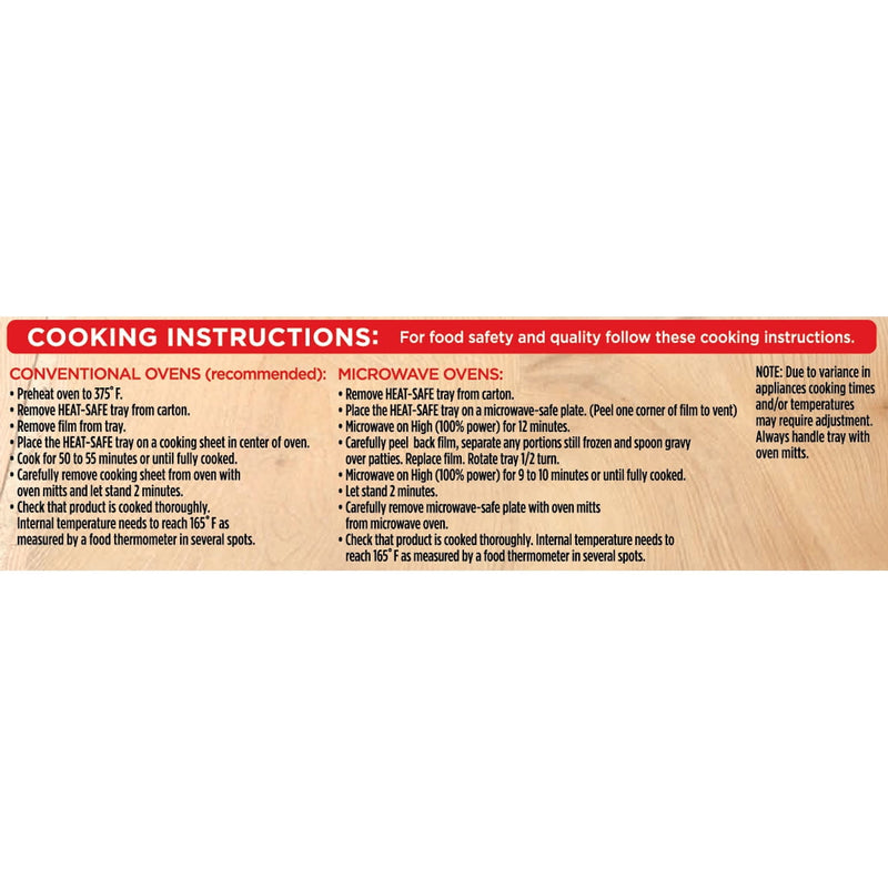 On-Cor Gravy & 6 Salisbury Steaks Entree, Regular 28 Ounce Package Meal, (Frozen) — photo 2