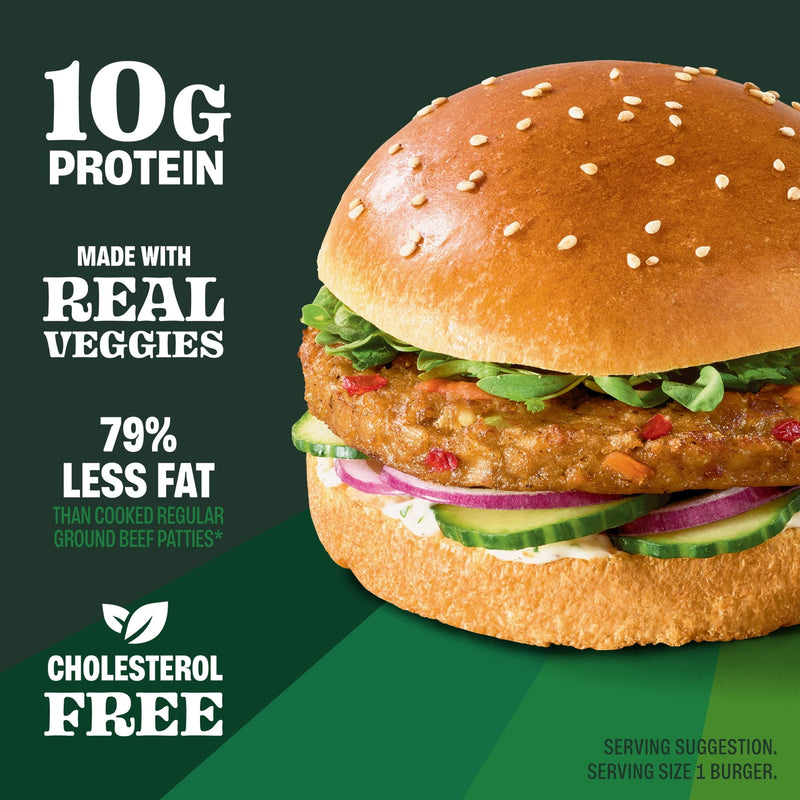 MorningStar Farms Savory Plant Based Garden Veggie Burgers, Vegan, 9.5 oz, 4 Count (Frozen), Regular — photo 2