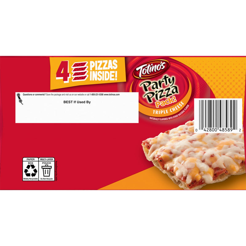 Totino's Party Pizza, Triple Cheese, Thin Crust, 14g Protein, 39.2 oz, 4 Count (Frozen) — photo 2