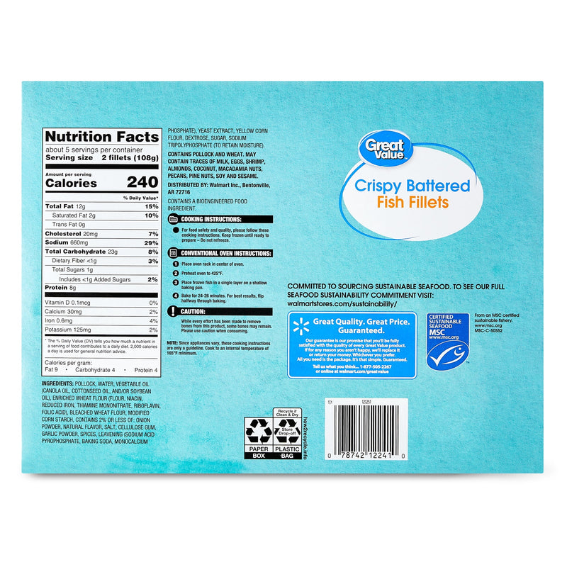Great Value Crispy Battered Fish Fillets, 19 oz, 10 Count — photo 2