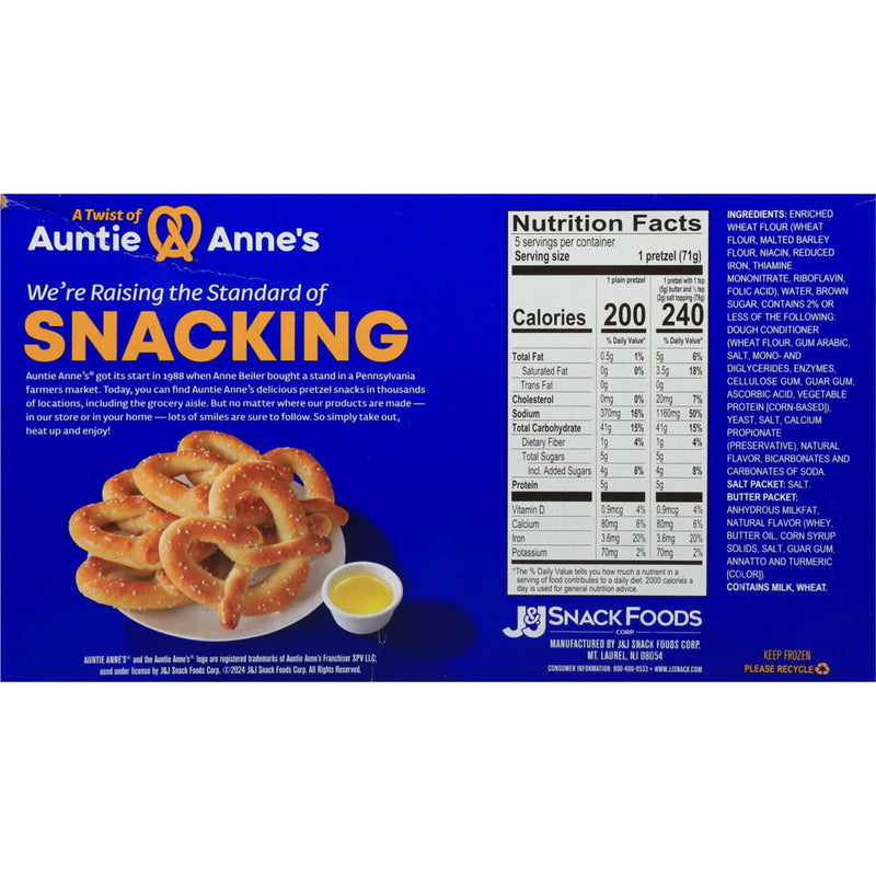 Auntie Anne's Classic Soft Pretzels, 13 oz, 5 Count (Frozen) — photo 2