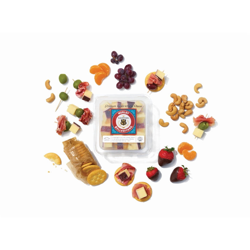 Sartori Merlot BellaVitano Cheese Cubes, Specialty Cheese, Aged Cheese, Fruity, Savory, Wine Soaked Cheese, Refrigerated — photo 2