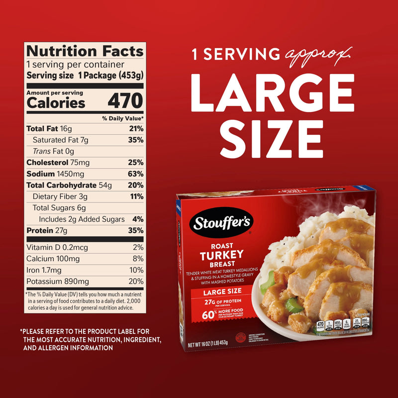 Stouffer's Roast Turkey Dinner Frozen Meal, 16 oz (Frozen) — photo 2