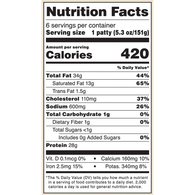 Marketside Cheddar & Bacon Angus Beef 1/3 lb Patties, 2 lb, 6 Count (Frozen) — photo 2