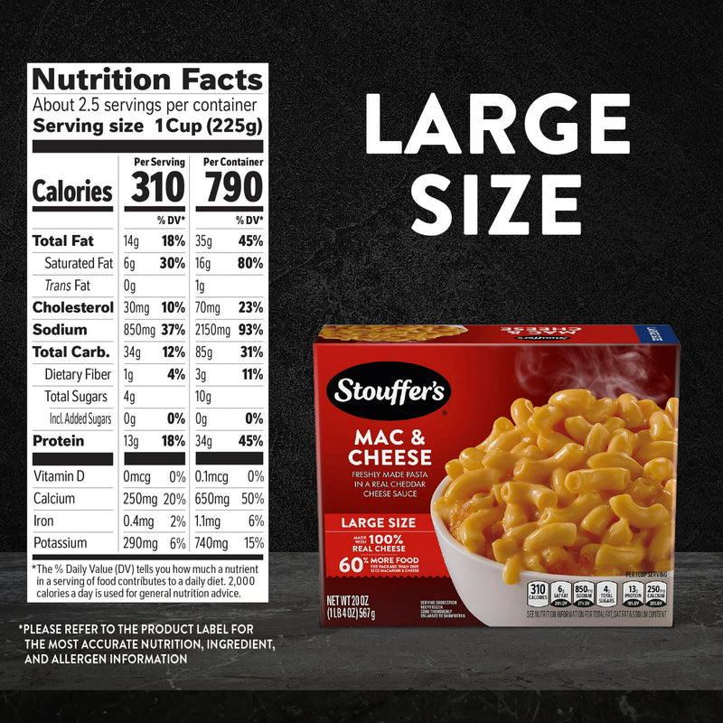 Stouffer’s Macaroni and Cheese, Large Size, Oven or Microwave Dinner, Easy Frozen Dinners 1.25 lb. — photo 2