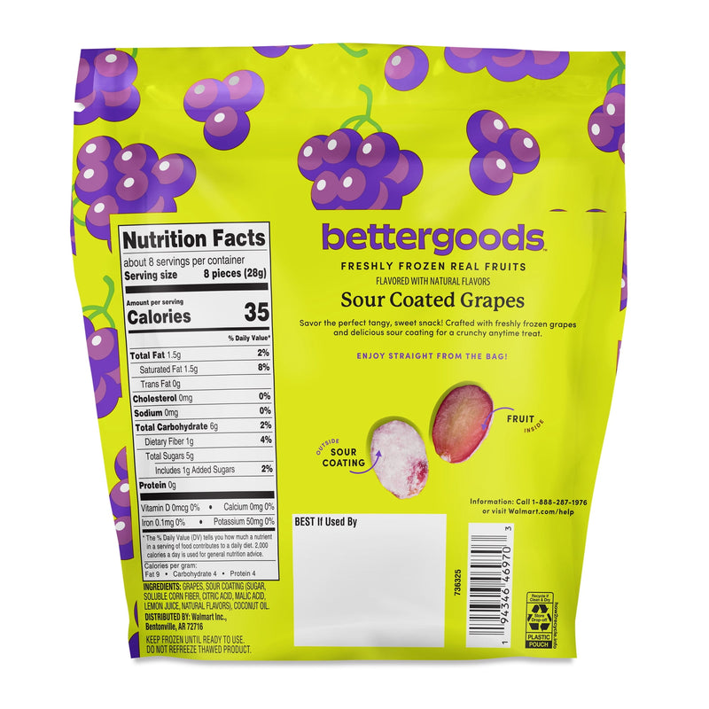 bettergoods Sour Coated Frozen Grapes, 8 oz — photo 2