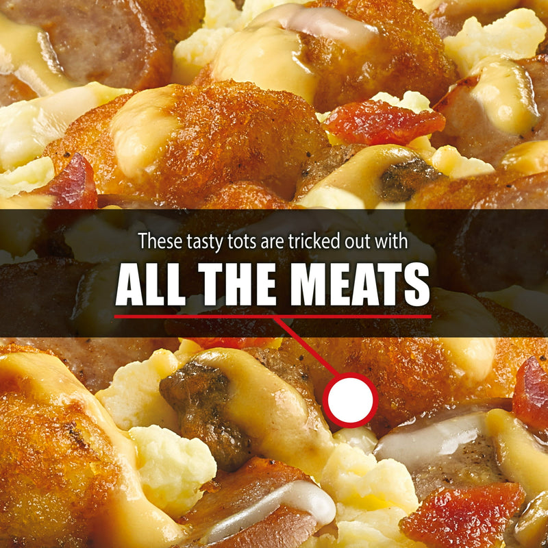 DEVOUR All Day Breakfast Double Sausage & Smoked Bacon Loaded Tater Tots Frozen Meal, 9 oz Box — photo 2
