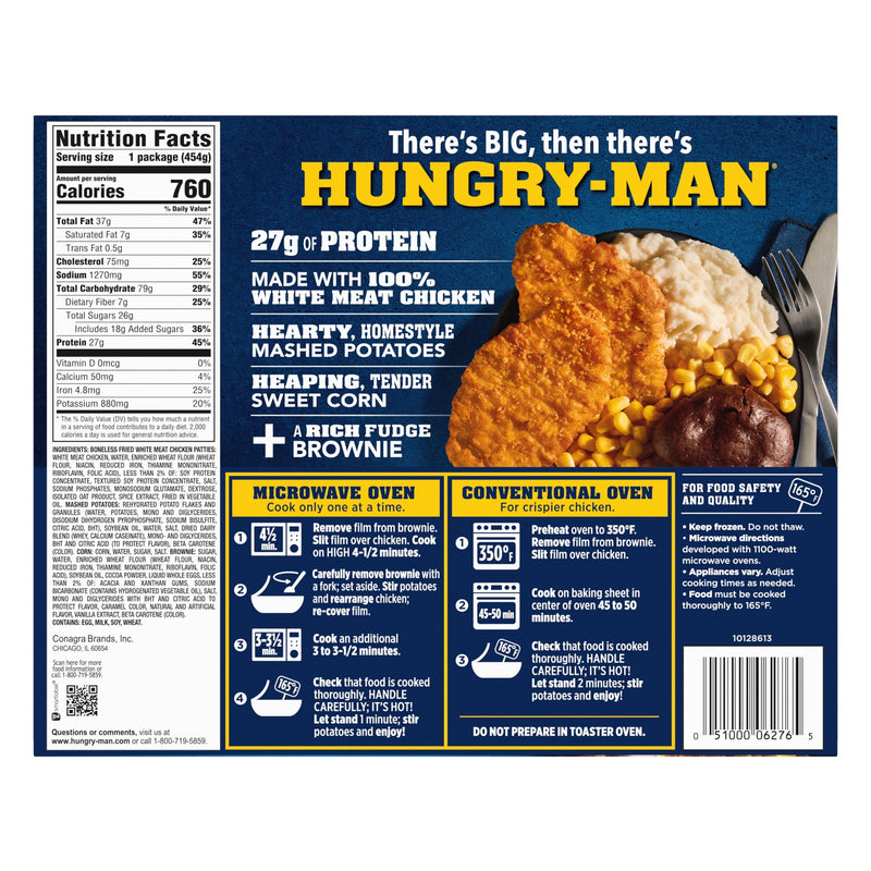 Hungry-Man Boneless Fried Chicken, 27g of Protein, 7g of Fiber, Frozen Meal, 16 oz — photo 2