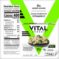 Vital Pursuit White Cheddar Mac & Cheese Broccoli Bowl, High Protein GLP-1 Friendly Frozen Meal, Protein Pasta, 9.5 oz (Frozen) — photo 2