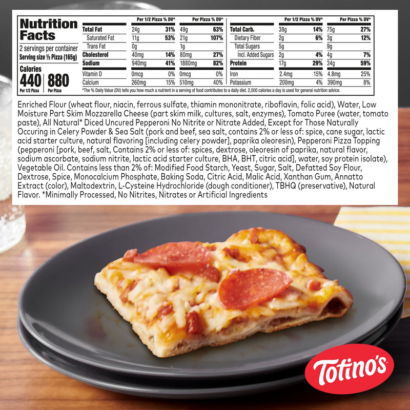 Totino's Ultimate Pizza, Uncured Pepperoni, Thin Crust, 34g Protein, 11.64 oz (Frozen) — photo 2