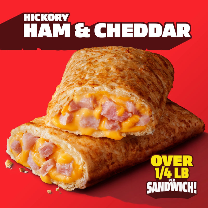 Hot Pockets Hickory Ham and Cheddar, Crispy Buttery Crust Sandwich Snacks, 36 oz, 8 Pack (Frozen) — photo 2