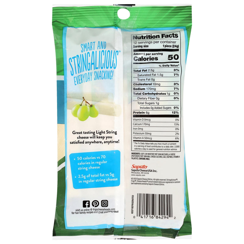 Frigo® Cheese Heads® Light Mozzarella String Cheese Snacks, 10 oz, 12 Count — photo 2