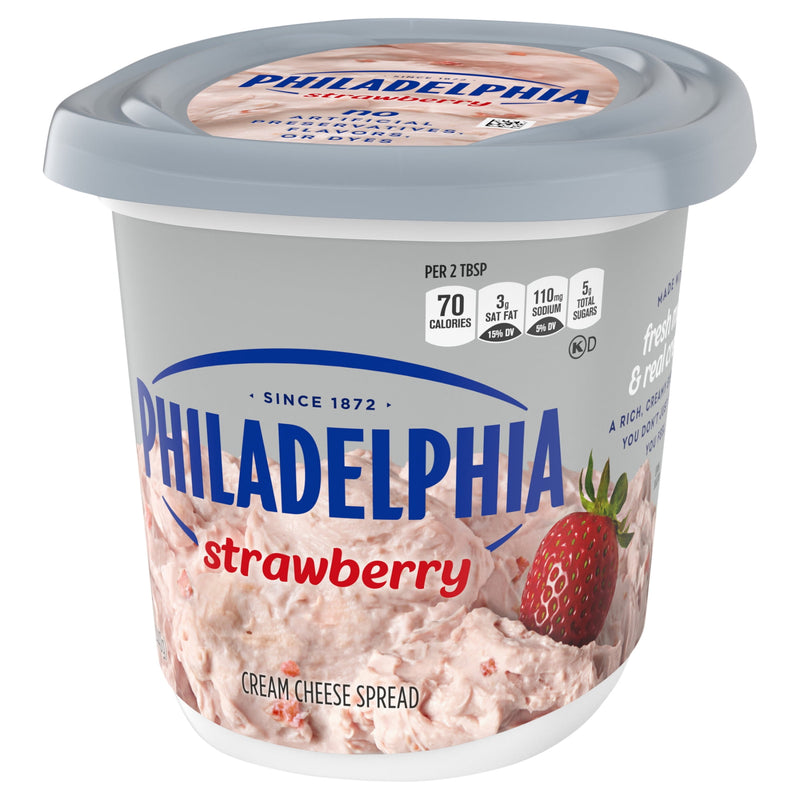 Philadelphia Flavored Cream Cheese Spread, 1 Tub, for Smooth, Spreadable Mornings, Strawberry, No Artificial Preservatives, Flavors or Dyes, 15.5 oz — photo 2