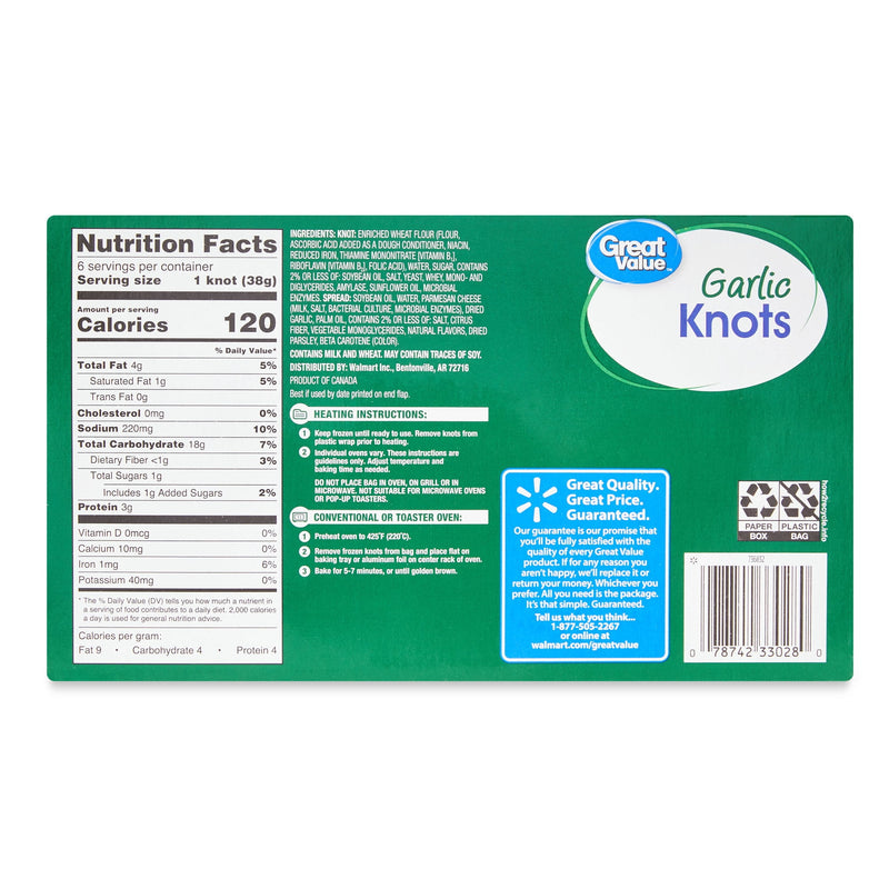 Great Value Garlic Knots, 8 oz, 6 Count (Frozen) — photo 3