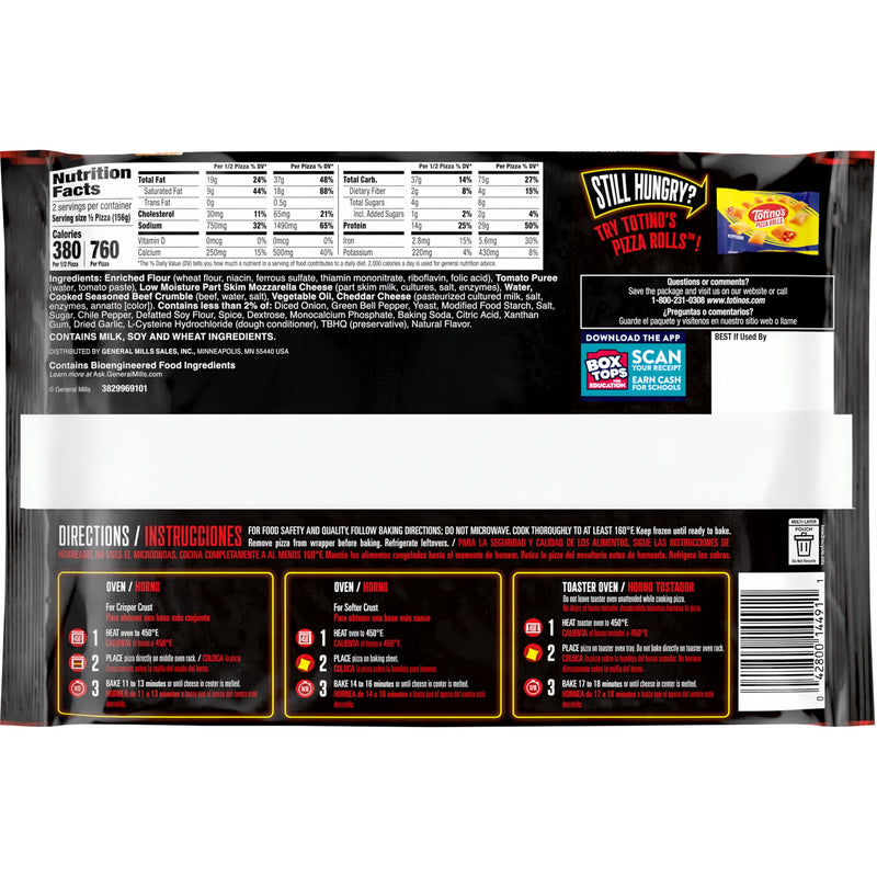 Totino's Ultimate Pizza, Mexican Style, Thin Crust, 29g Protein, 11 oz (Frozen) — photo 3