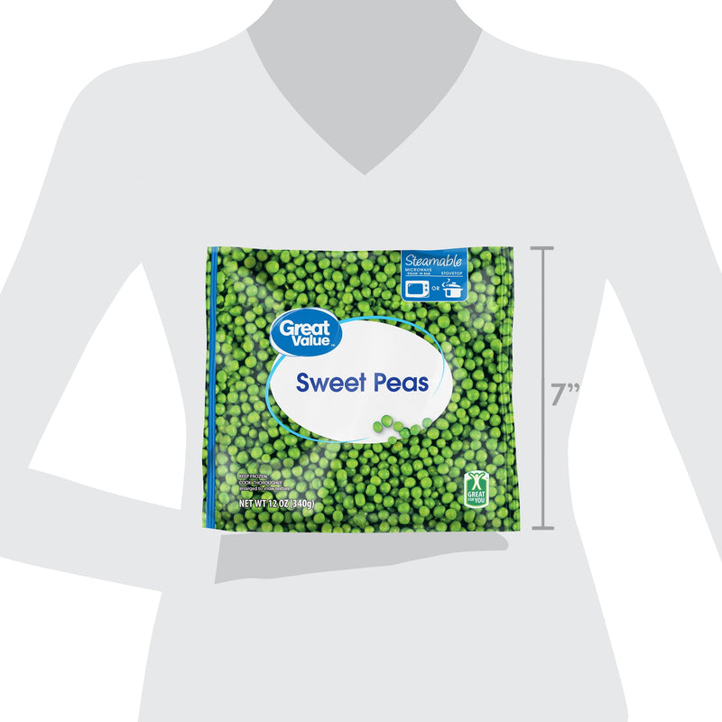 Great Value Sweet Peas, 12 oz (Frozen) Steamable Bag, No Added Sugars — photo 3