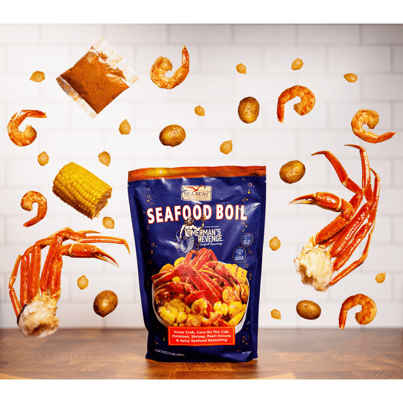 Sea Best Merman’s Revenge Frozen Fresh Seafood Boil, 1.5lb Bag, Snow Crab, Corn on the Cob, Potatoes, Shrimp, Pearl Onions and Spicy Seafood Seasoning — photo 3
