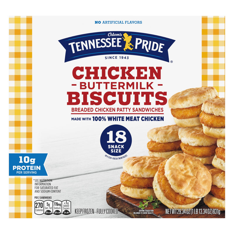Odom’s Tennessee Pride Chicken & Buttermilk Biscuits, Snack Size Breakfast Sandwiches, 18 Count (Frozen) — photo 3