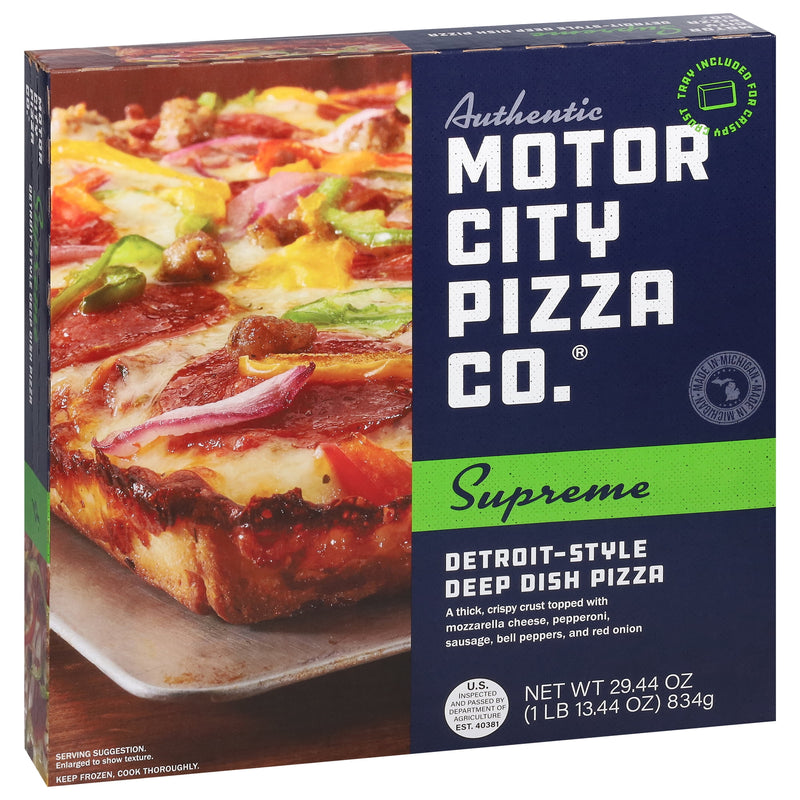 Authentic Motor City Pizza Company. Supreme Detroit-Style Pizza, Tomato Sauce, 27.87 oz (Frozen) — photo 3