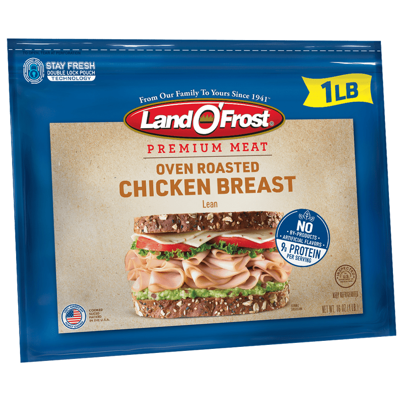 Land O'Frost Premium Sandwich Sliced Fresh Deli Lunch Meat, Oven Roasted Chicken Breast, 1 lb Resealable Pouch — photo 3
