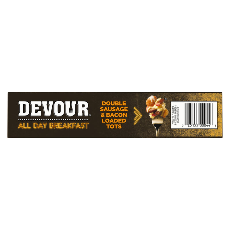 DEVOUR All Day Breakfast Double Sausage & Smoked Bacon Loaded Tater Tots Frozen Meal, 9 oz Box — photo 3