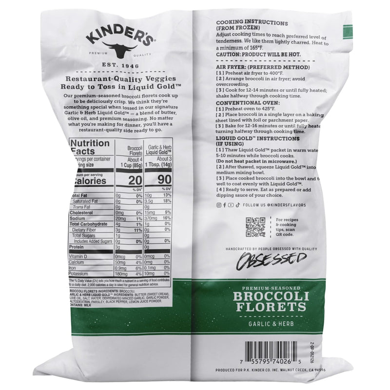 Kinder's Garlic & Herb Broccoli Florets, 13.5 oz (Frozen) — photo 3