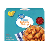 P65 Great Value Frozen Ready to Cook Shrimp Seafood Breaded Butterfly, 18 oz Contains Shrimp, Wheat, Soy. — photo 3