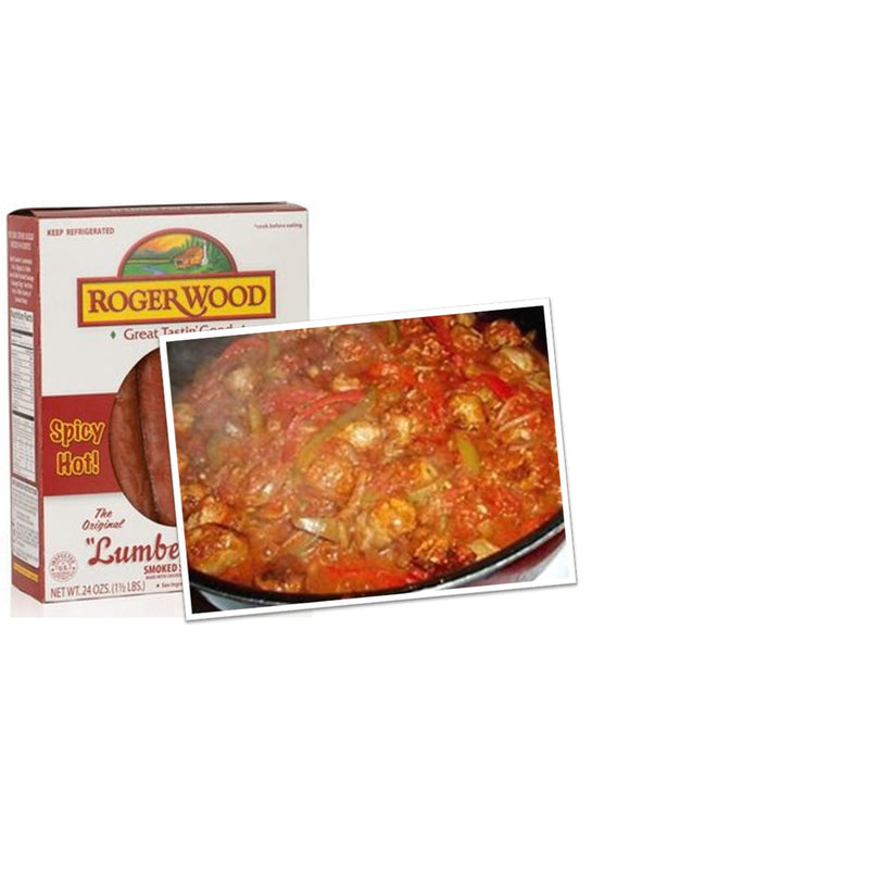 Roger Wood Spicy Hot Lumber Jack Smoked Sausage - Fully Cooked, Gluten-Free, 24 oz — photo 3