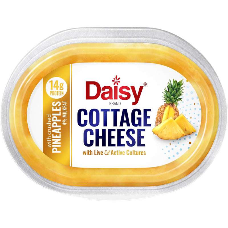 Daisy Cottage Cheese with Pineapple, 4% Milkfat, 6 oz Cup (Refrigerated) – 14g of Protein per Serving — photo 3