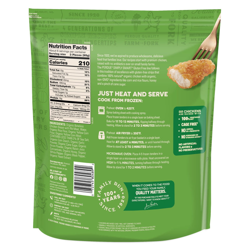 Perdue Simply Smart Organics, Gluten Free, Frozen Breaded Chicken Breast Tenders, 22 oz. — photo 3