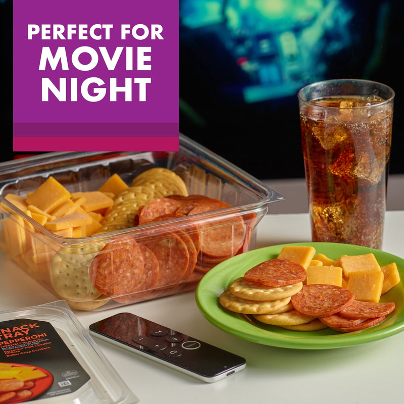 HORMEL GATHERINGS, Pepperoni with Cheese and Crackers, Deli Snack, Refrigerated, 14 oz Plastic Tray — photo 3