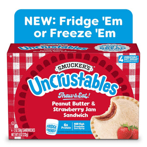 Smucker's Frozen Uncrustables Peanut Butter & Strawberry Jam Sandwiches, 8 oz, 4 ct