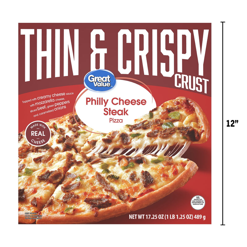 Great Value Thin Crust Philly Cheesesteak Pizza, 17.25 oz (Frozen) — photo 4