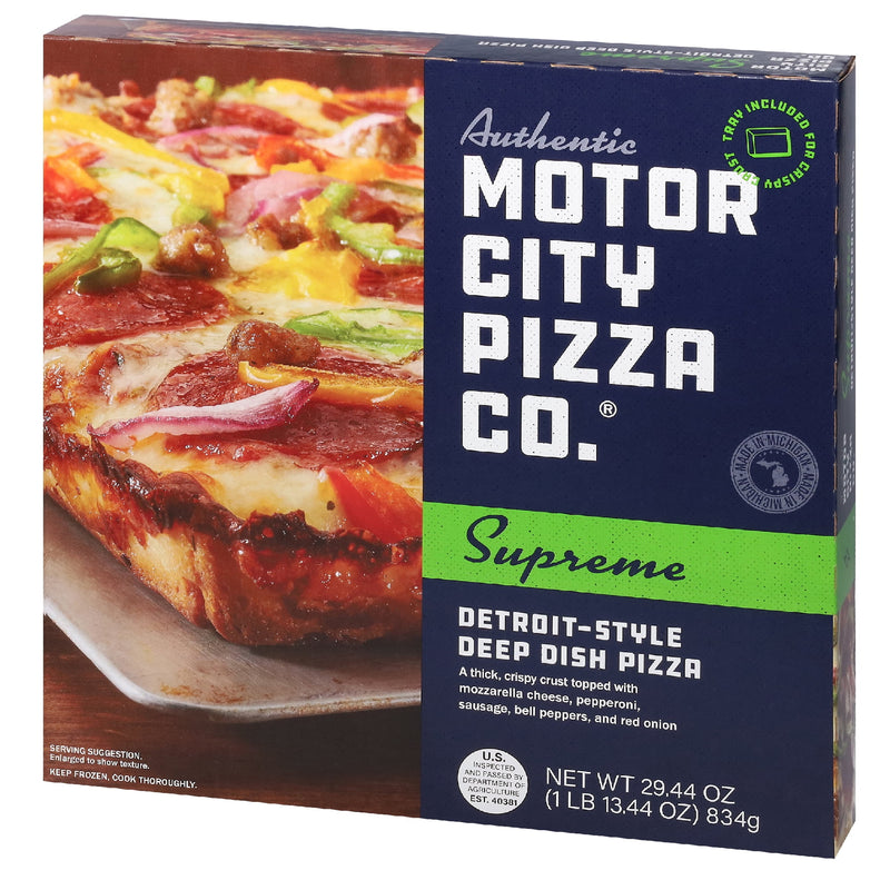 Authentic Motor City Pizza Company. Supreme Detroit-Style Pizza, Tomato Sauce, 27.87 oz (Frozen) — photo 4