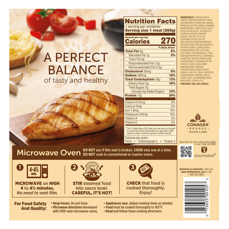 Healthy Choice Cafe Steamers Chicken Margherita With Balsamic, High Protein Frozen Meal, 9.5 oz. Bowl — photo 4