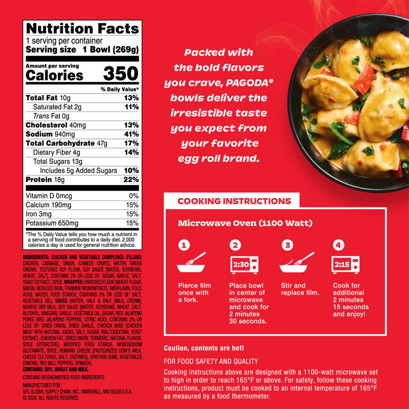 Pagoda Frozen Creamy Chili Chicken Potsticker Bowl, 9.5 oz — photo 4