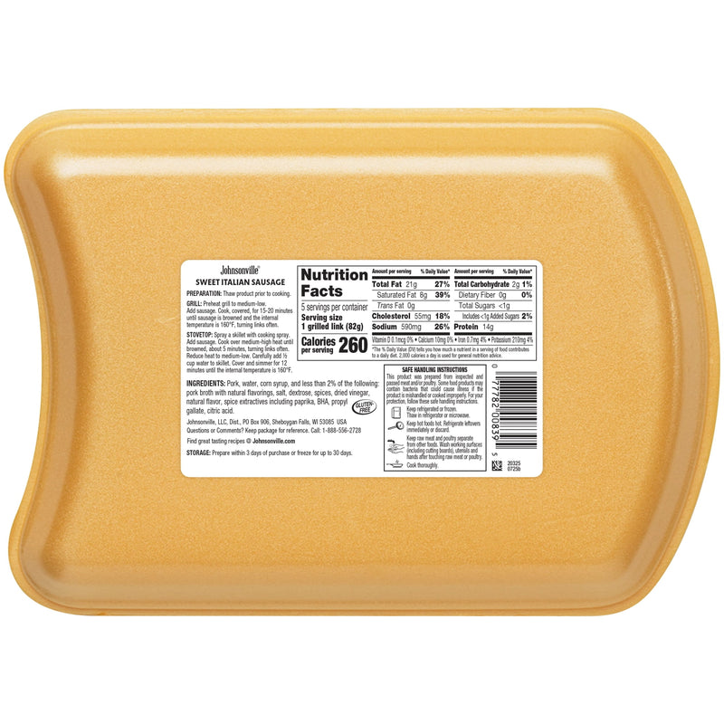 Johnsonville Sweet Italian Pork Sausage Links, 19 oz (5 Count) Refrigerated — photo 4