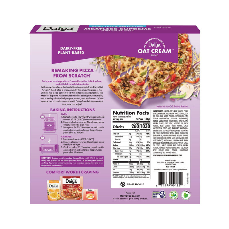 Daiya Dairy Free Gluten Free Meatless Supreme Pizza, Vegan, 19.4 oz (Frozen) — photo 4
